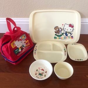 Hello Kitty Mealtime Set and Lunch Box Bundle